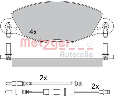 Handler.Part Brake pad set, disc brake METZGER 1170437 1