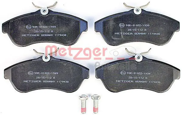 Handler.Part Brake pad set, disc brake METZGER 1170438 2