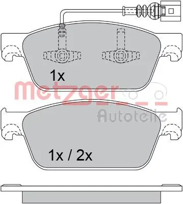 Handler.Part Brake pad set, disc brake METZGER 1170484 1