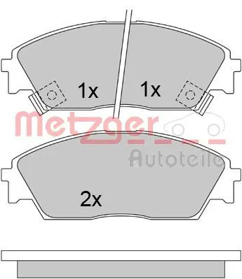 Handler.Part Brake pad set, disc brake METZGER 1170486 1