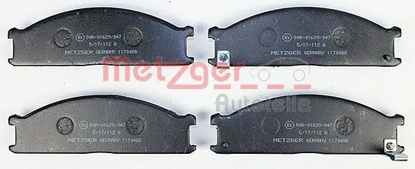 Handler.Part Brake pad set, disc brake METZGER 1170488 2