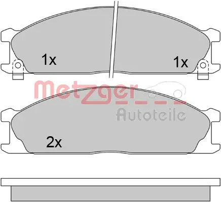 Handler.Part Brake pad set, disc brake METZGER 1170488 1