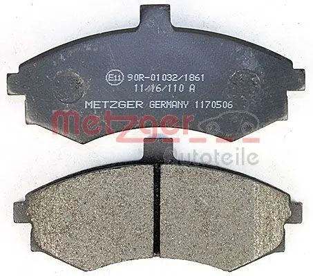 Handler.Part Brake pad set, disc brake METZGER 1170506 4