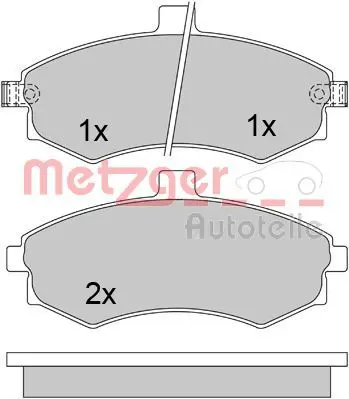 Handler.Part Brake pad set, disc brake METZGER 1170506 1