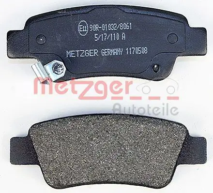 Handler.Part Brake pad set, disc brake METZGER 1170508 3