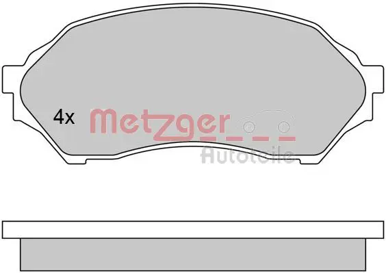 Handler.Part Brake pad set, disc brake METZGER 1170518 1