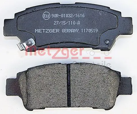 Handler.Part Brake pad set, disc brake METZGER 1170519 3