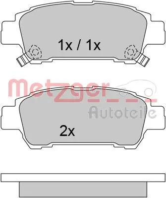 Handler.Part Brake pad set, disc brake METZGER 1170519 1