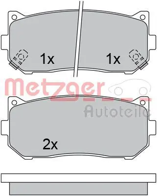 Handler.Part Brake pad set, disc brake METZGER 1170533 1