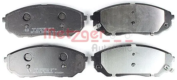 Handler.Part Brake pad set, disc brake METZGER 1170539 2