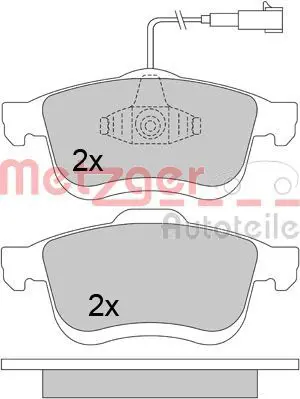 Handler.Part Brake pad set, disc brake METZGER 1170542 1