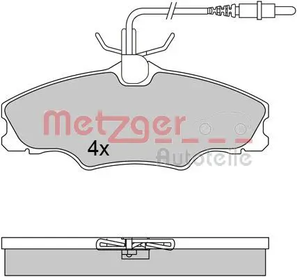 Handler.Part Brake pad set, disc brake METZGER 1170552 1