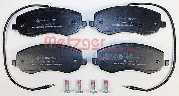 Handler.Part Brake pad set, disc brake METZGER 1170563 2