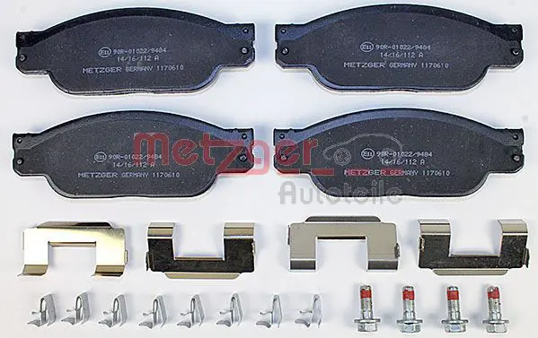 Handler.Part Brake pad set, disc brake METZGER 1170610 2