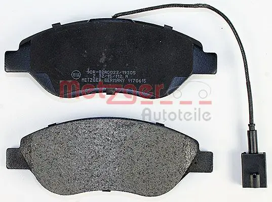 Handler.Part Brake pad set, disc brake METZGER 1170615 3