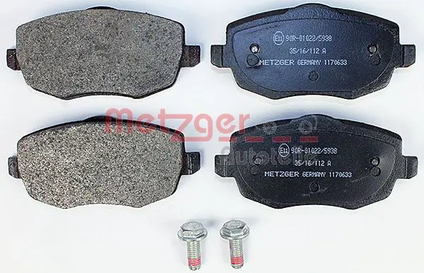 Handler.Part Brake pad set, disc brake METZGER 1170633 2