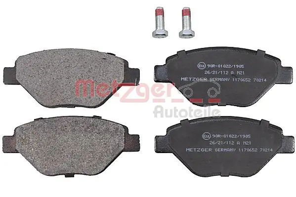 Handler.Part Brake pad set, disc brake METZGER 1170652 1