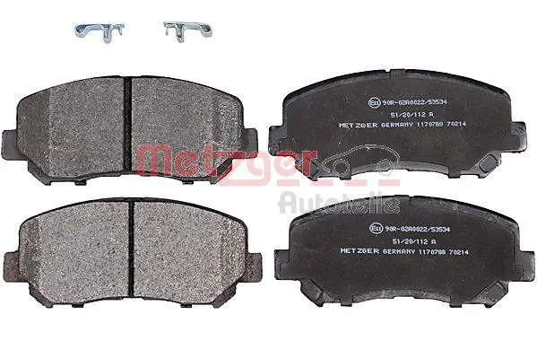 Handler.Part Brake pad set, disc brake METZGER 1170788 1