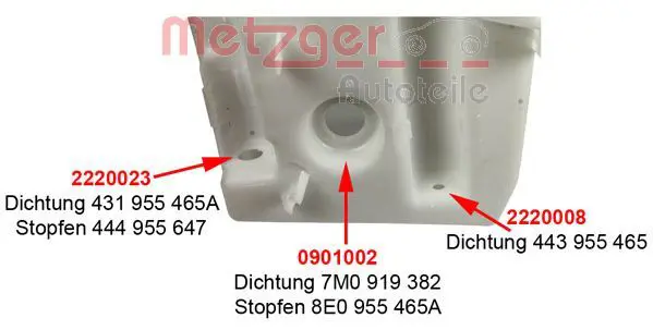 Handler.Part Washer fluid tank, window cleaning METZGER 2140121 3