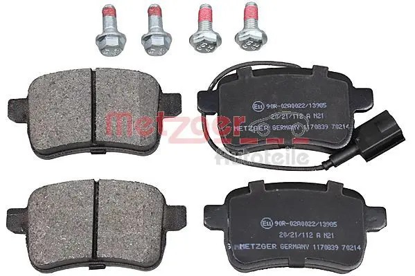 Handler.Part Brake pad set, disc brake METZGER 1170839 2