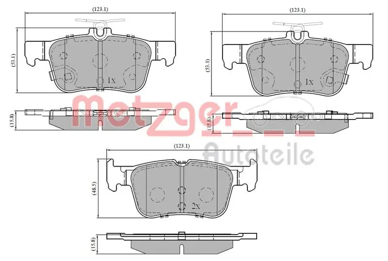 Handler.Part Brake pad set, disc brake METZGER 1170827 1