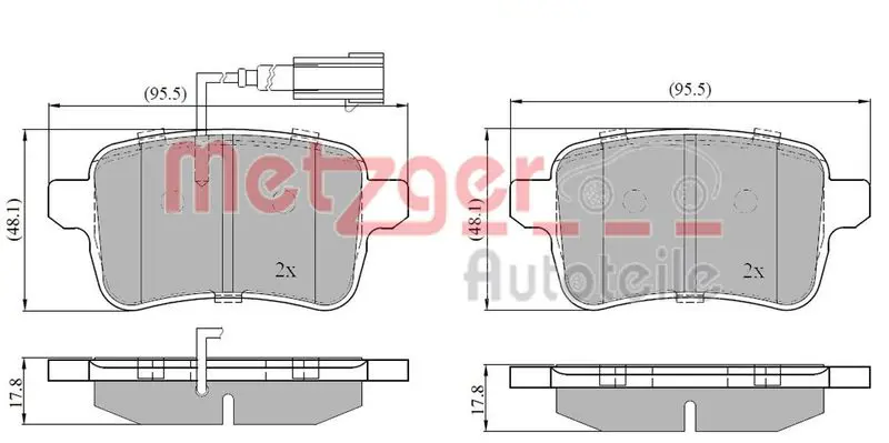 Handler.Part Brake pad set, disc brake METZGER 1170839 1