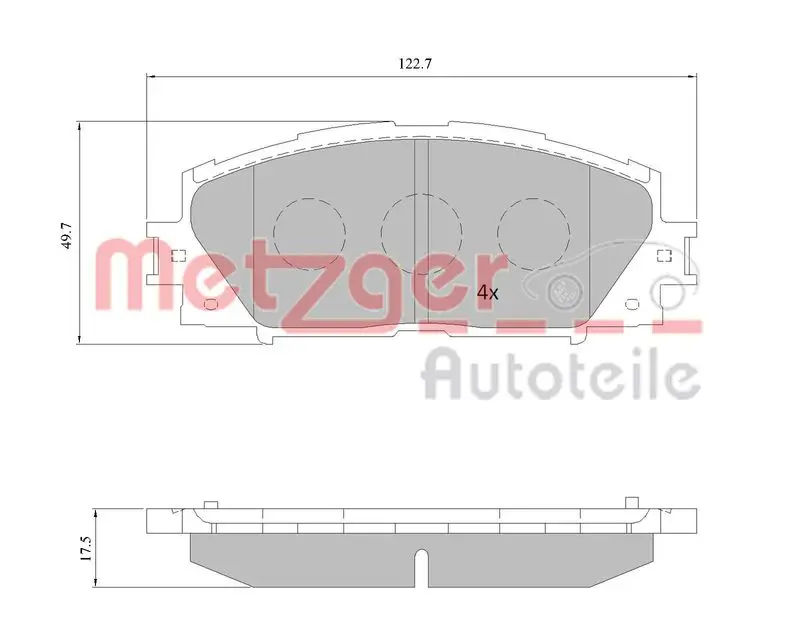 Handler.Part Brake pad set, disc brake METZGER 1170772 1