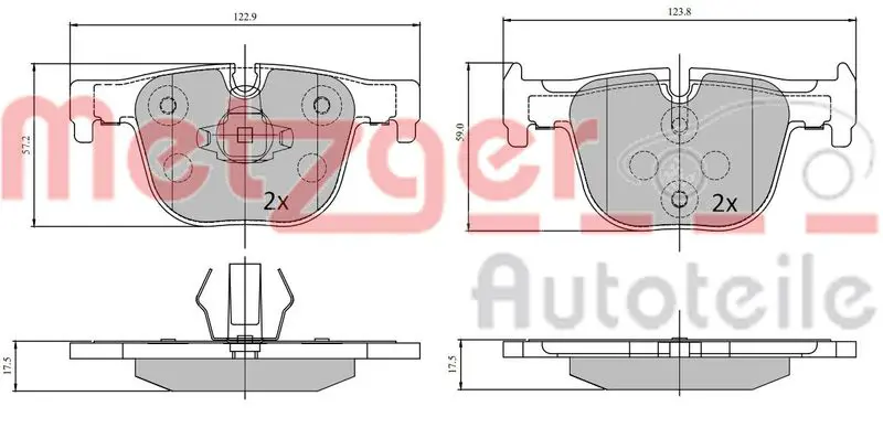 Handler.Part Brake pad set, disc brake METZGER 1170816 1