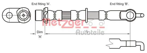 Handler.Part Brake hose METZGER 4110002 1