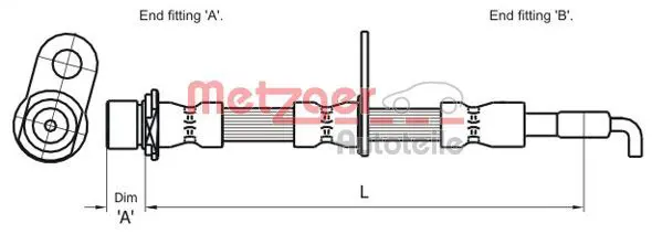 Handler.Part Brake hose METZGER 4110009 1