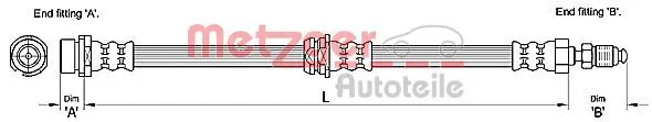 Handler.Part Brake hose METZGER 4110240 1