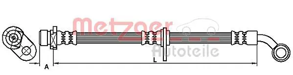 Handler.Part Brake hose METZGER 4110300 1