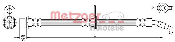 Handler.Part Brake hose METZGER 4110375 1