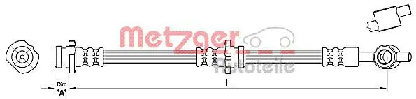 Handler.Part Brake hose METZGER 4110384 1