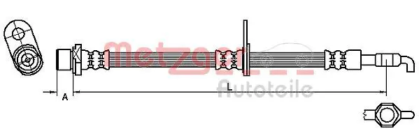 Handler.Part Brake hose METZGER 4110780 1