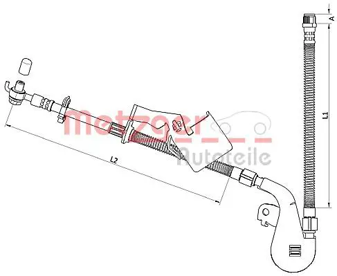 Handler.Part Brake hose METZGER 4110809 1