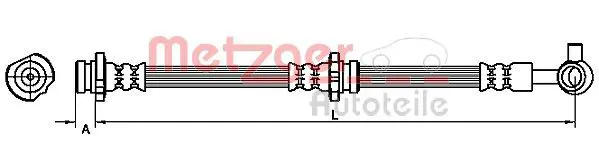 Handler.Part Brake hose METZGER 4110859 1