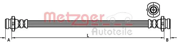 Handler.Part Brake hose METZGER 4110861 1