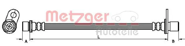 Handler.Part Brake hose METZGER 4110957 1