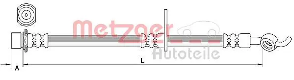 Handler.Part Brake hose METZGER 4110985 1