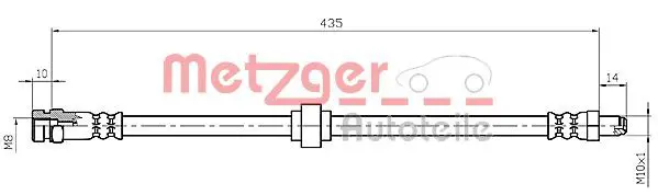 Handler.Part Brake hose METZGER 4114661 1