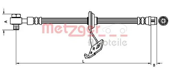 Handler.Part Brake hose METZGER 4116206 1