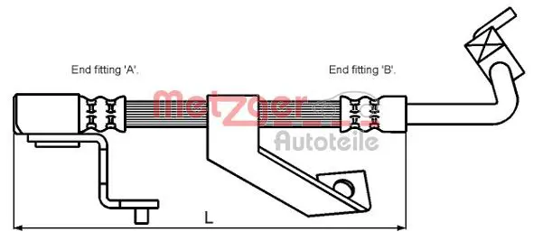 Handler.Part Brake hose METZGER 4116219 2