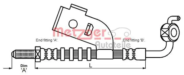 Handler.Part Brake hose METZGER 4116221 2