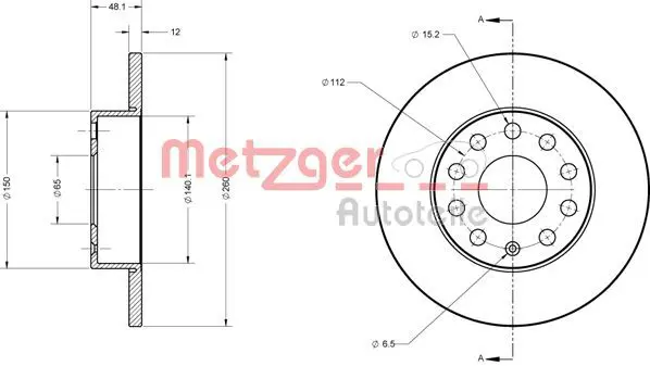 Handler.Part Brake disc METZGER 6110030 1