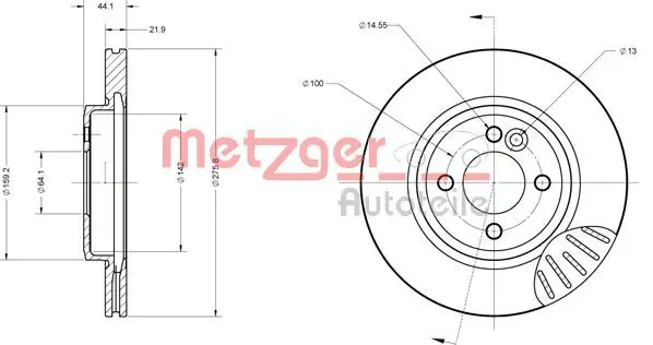 Handler.Part Brake disc METZGER 6110207 1