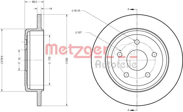 Handler.Part Brake disc METZGER 6110278 1