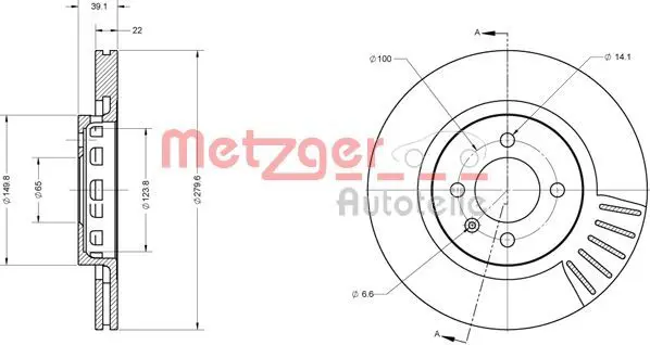 Handler.Part Brake disc METZGER 6110337 1