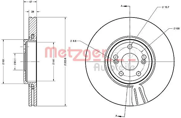 Handler.Part Brake disc METZGER 6110349 1