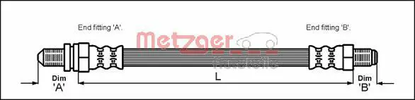 Handler.Part Brake hose METZGER 4112502 1